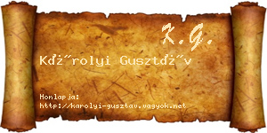 Károlyi Gusztáv névjegykártya