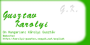 gusztav karolyi business card